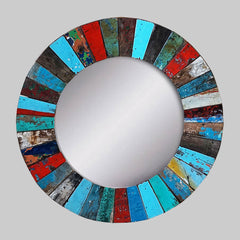 ROUND PATCHWORK MIRROR