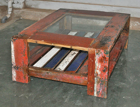 Coffee Table with Glass 32x32 - #130