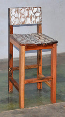 Standard Bar Chair W/ White Carving