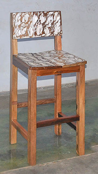 Standard Bar Chair W/ White Carving- #113