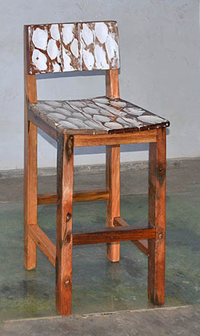 Standard Bar Chair W/ White Carving- #114