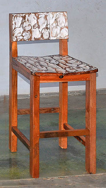 Standard Bar Chair W/ White Carving- #100