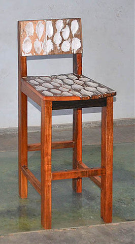 Standard Bar Chair W/ White Carving- #120