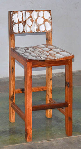 Standard Bar Chair W/ White Carving- #122
