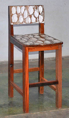 Standard Bar Chair W/ White Carving- #123