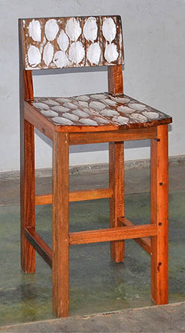 Standard Bar Chair W/ White Carving- #124