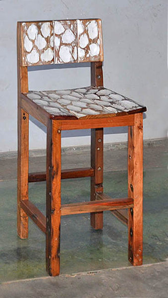 Standard Bar Chair W/ White Carving- #103