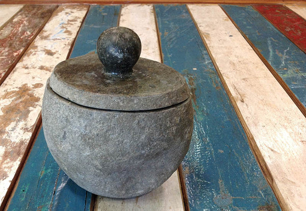 Stone Jar With Lid - Small - #99M