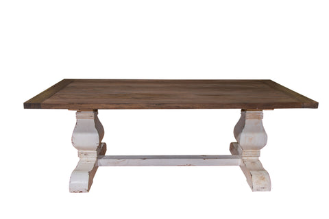 Rustic Table Whitewash Leg 94"